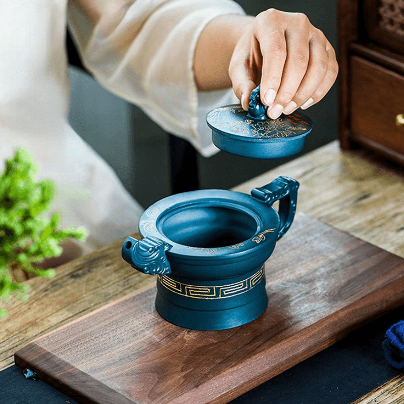 Full Handmade Yixing Zisha Teapot [Phoenix] (Sumatran Green - 320ml) - YIQIN TEA HOUSE | yiqinteahouse.com | >300ml, autopostr_instagram_69921, full handmade zisha teapot, new arrival, teapot, teaware