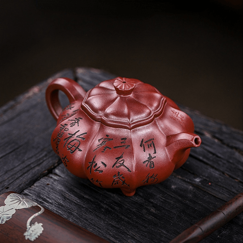 Full Handmade Yixing Zisha Teapot [Pine Bamboo Plum] (Long Xue Sha - 250ml) - YIQIN TEA HOUSE | yiqinteahouse.com | 200-300ml, full handmade zisha teapot, new arrival, teapot, teaware