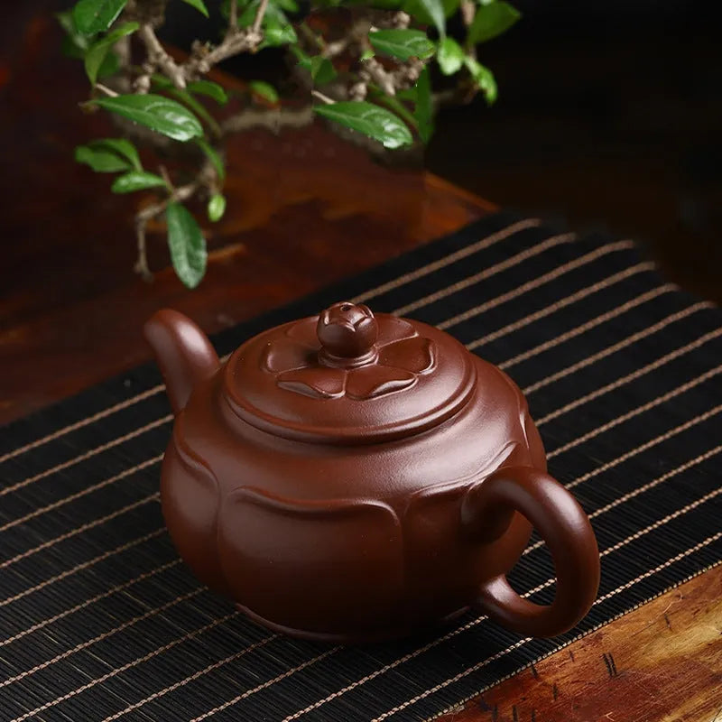 Full Handmade Yixing Zisha Teapot [Prosperous Lotus] (Lao Zi Ni - 320ml) - YIQIN TEA HOUSE | yiqinteahouse.com | >300ml, full handmade zisha teapot, new arrival, plain smooth, teapot, teaware