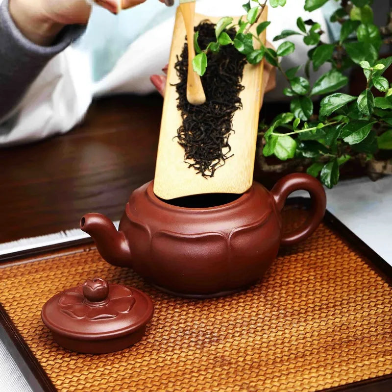 Full Handmade Yixing Zisha Teapot [Prosperous Lotus] (Lao Zi Ni - 320ml) - YIQIN TEA HOUSE | yiqinteahouse.com | >300ml, autopostr_instagram_69921, full handmade zisha teapot, new arrival, plain smooth, teapot, teaware