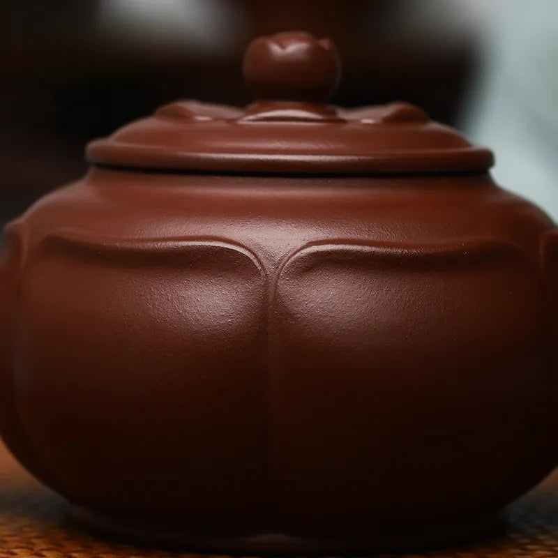 Full Handmade Yixing Zisha Teapot [Prosperous Lotus] (Lao Zi Ni - 320ml) - YIQIN TEA HOUSE | yiqinteahouse.com | >300ml, full handmade zisha teapot, new arrival, plain smooth, teapot, teaware