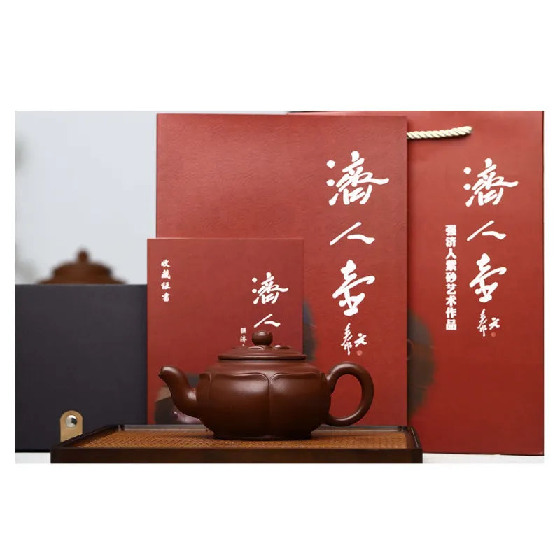 Full Handmade Yixing Zisha Teapot [Prosperous Lotus] (Lao Zi Ni - 320ml) - YIQIN TEA HOUSE | yiqinteahouse.com | >300ml, full handmade zisha teapot, new arrival, plain smooth, teapot, teaware