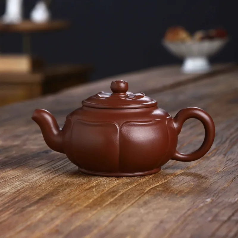 Full Handmade Yixing Zisha Teapot [Prosperous Lotus] (Lao Zi Ni - 320ml) - YIQIN TEA HOUSE | yiqinteahouse.com | >300ml, full handmade zisha teapot, new arrival, plain smooth, teapot, teaware