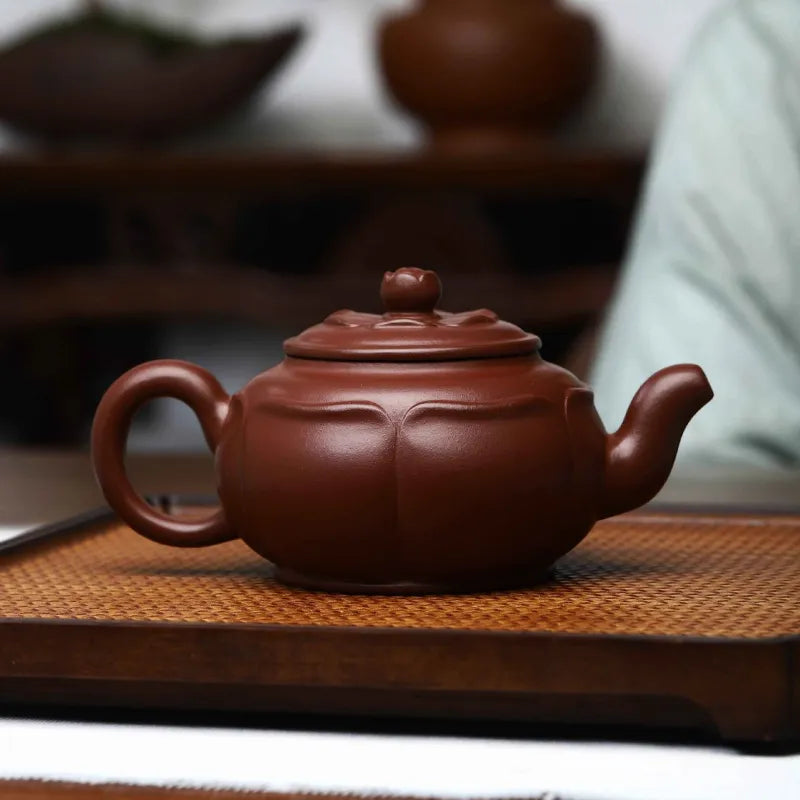 Full Handmade Yixing Zisha Teapot [Prosperous Lotus] (Lao Zi Ni - 320ml) - YIQIN TEA HOUSE | yiqinteahouse.com | >300ml, full handmade zisha teapot, new arrival, plain smooth, teapot, teaware