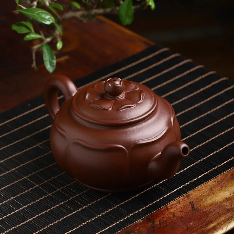 Full Handmade Yixing Zisha Teapot [Prosperous Lotus] (Lao Zi Ni - 320ml) - YIQIN TEA HOUSE | yiqinteahouse.com | >300ml, full handmade zisha teapot, new arrival, plain smooth, teapot, teaware