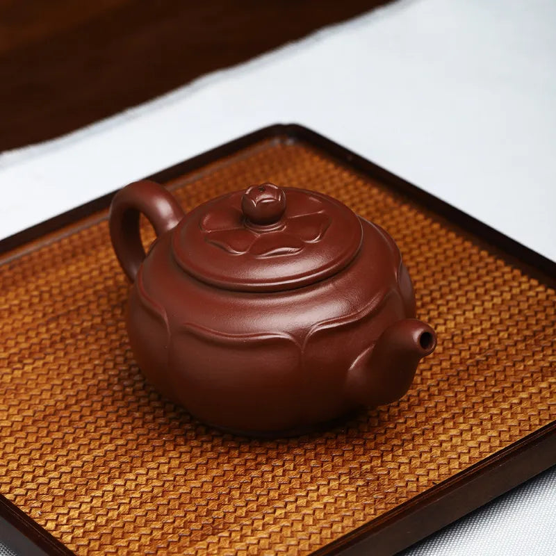 Full Handmade Yixing Zisha Teapot [Prosperous Lotus] (Lao Zi Ni - 320ml) - YIQIN TEA HOUSE | yiqinteahouse.com | >300ml, full handmade zisha teapot, new arrival, plain smooth, teapot, teaware