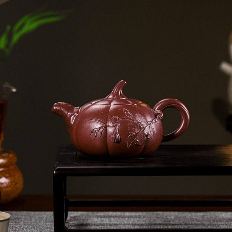 Full Handmade Yixing Zisha Teapot [Pumpkin] (Zi Ni - 380ml) - YIQIN TEA HOUSE | yiqinteahouse.com | >300ml, full handmade zisha teapot, new arrival, teapot, teaware