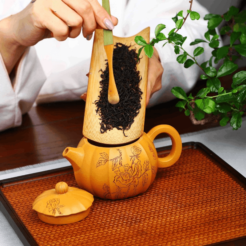 Full Handmade Yixing Zisha Teapot [Rose Xishi] (Xiehuang Duan - 245ml) - YIQIN TEA HOUSE | yiqinteahouse.com | 200-300ml, full handmade zisha teapot, new arrival, teapot, teaware