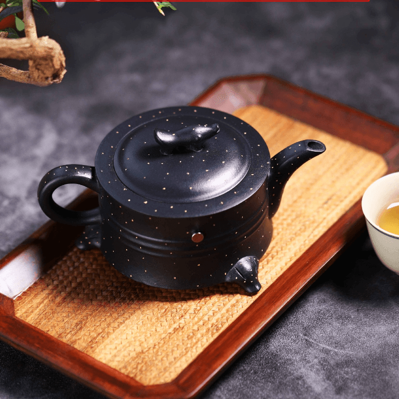 Full Handmade Yixing Zisha Teapot [San Zu Lu Ding] (Shi Huang - 220ml) - YIQIN TEA HOUSE | yiqinteahouse.com | 200-300ml, full handmade zisha teapot, new arrival, teapot, teaware