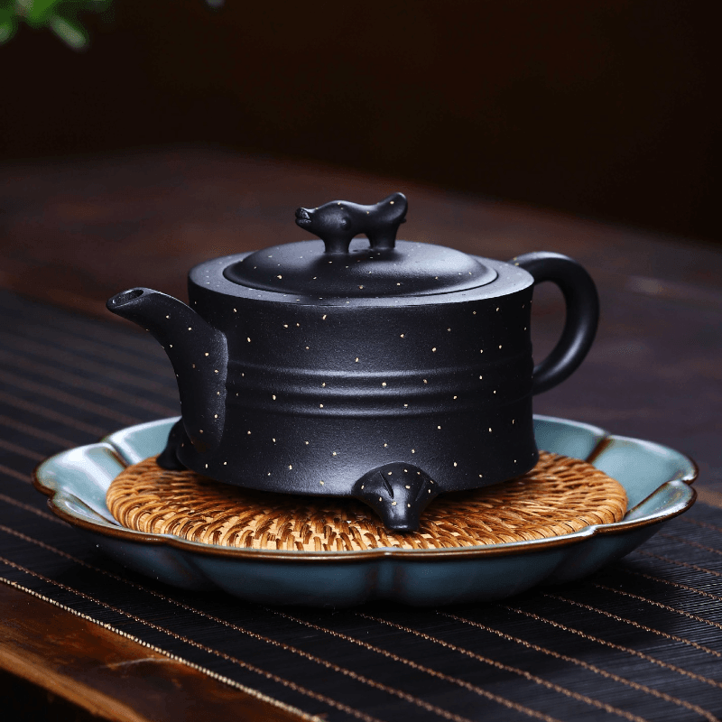 Full Handmade Yixing Zisha Teapot [San Zu Lu Ding] (Shi Huang - 220ml) - YIQIN TEA HOUSE | yiqinteahouse.com | 200-300ml, full handmade zisha teapot, new arrival, teapot, teaware