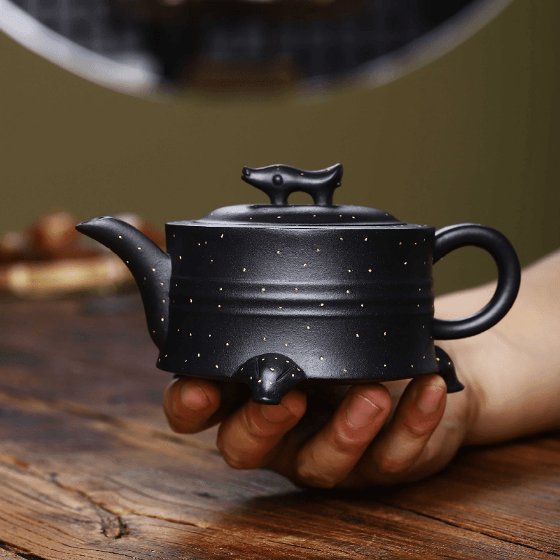 Full Handmade Yixing Zisha Teapot [San Zu Lu Ding] (Shi Huang - 220ml) - YIQIN TEA HOUSE | yiqinteahouse.com | 200-300ml, full handmade zisha teapot, new arrival, teapot, teaware