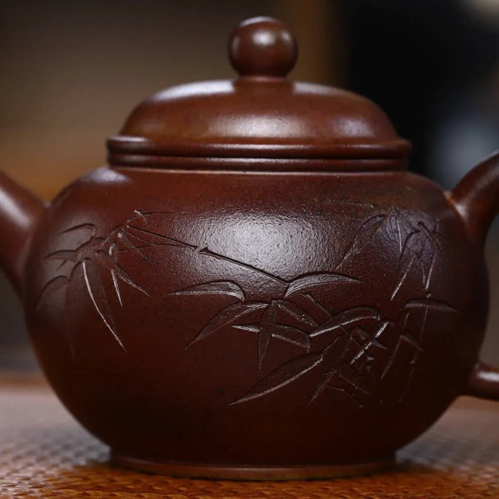 Full Handmade Yixing Zisha Teapot [Shui Ping Pot] (Qing Duan Ni Firewood Fired - 200ml) - YIQIN TEA HOUSE | yiqinteahouse.com | 200-300ml, full handmade zisha teapot, new arrival, teapot, teaware