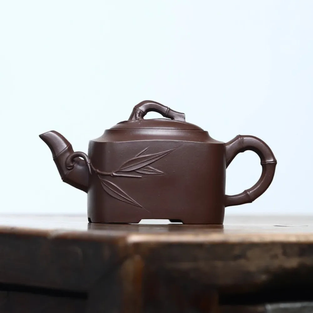 Full Handmade Yixing Zisha Teapot [Sifang Bamboo Pot] (Lao Zi Ni - 250ml) - YIQIN TEA HOUSE | yiqinteahouse.com | 200-300ml, full handmade zisha teapot, new arrival, teapot, teaware