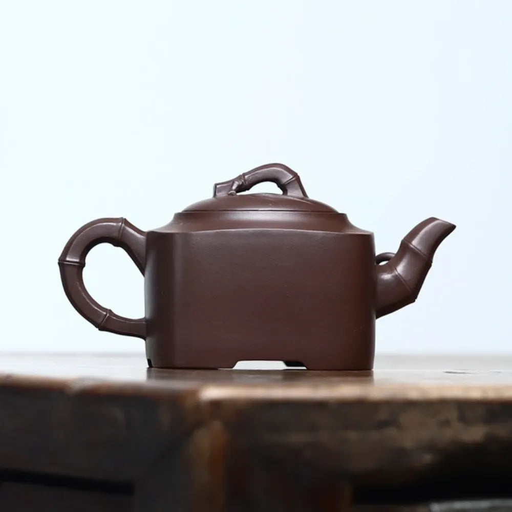 Full Handmade Yixing Zisha Teapot [Sifang Bamboo Pot] (Lao Zi Ni - 250ml) - YIQIN TEA HOUSE | yiqinteahouse.com | 200-300ml, full handmade zisha teapot, new arrival, teapot, teaware