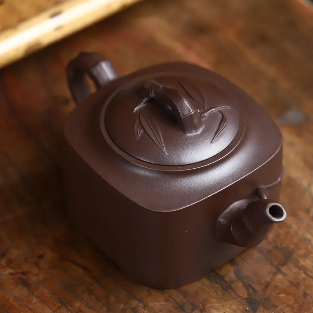 Full Handmade Yixing Zisha Teapot [Sifang Bamboo Pot] (Lao Zi Ni - 250ml) - YIQIN TEA HOUSE | yiqinteahouse.com | 200-300ml, full handmade zisha teapot, new arrival, teapot, teaware