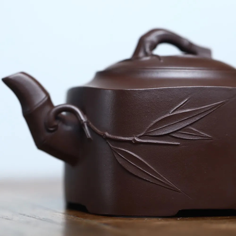 Full Handmade Yixing Zisha Teapot [Sifang Bamboo Pot] (Lao Zi Ni - 250ml) - YIQIN TEA HOUSE | yiqinteahouse.com | 200-300ml, full handmade zisha teapot, new arrival, teapot, teaware