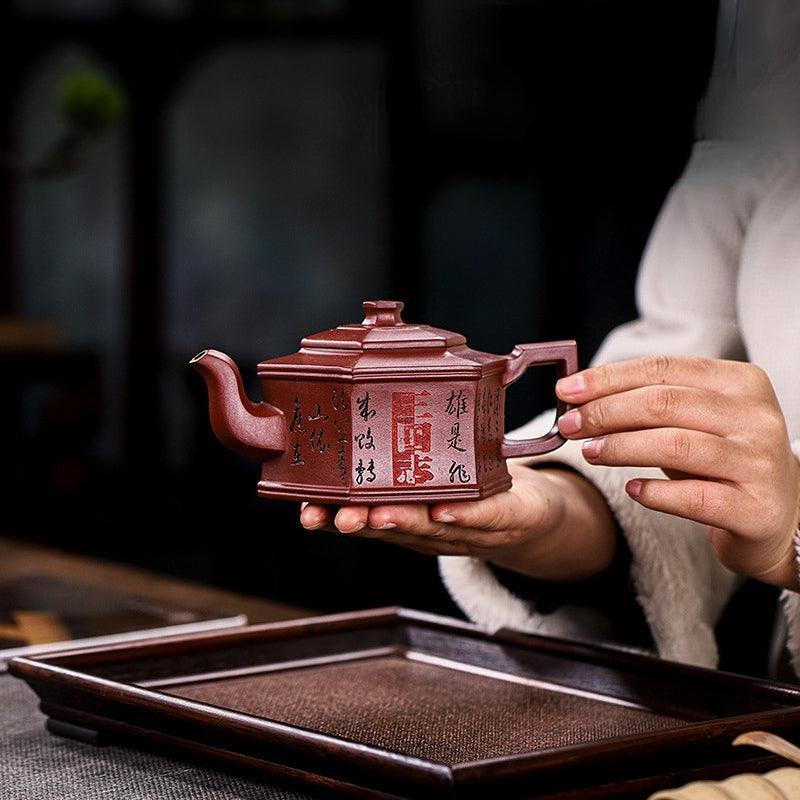 Full Handmade Yixing Zisha Teapot [Three Kingdoms] (Long Xue Sha - 300ml) - YIQIN TEA HOUSE | yiqinteahouse.com | 200-300ml, full handmade zisha teapot, new arrival, teapot, teaware