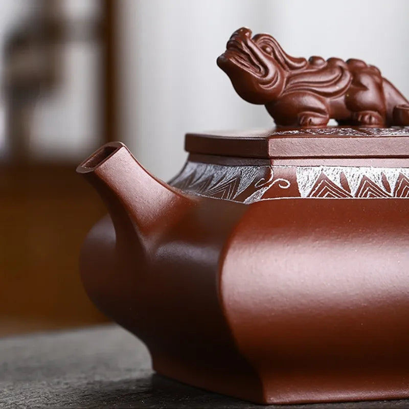 Full Handmade Yixing Zisha Teapot [Wealthy] (Lao Zi Ni - 400ml) - YIQIN TEA HOUSE | yiqinteahouse.com | >300ml, full handmade zisha teapot, new arrival, teapot, teaware