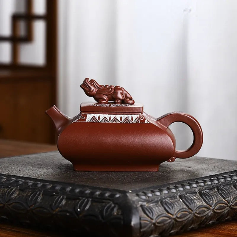 Full Handmade Yixing Zisha Teapot [Wealthy] (Lao Zi Ni - 400ml) - YIQIN TEA HOUSE | yiqinteahouse.com | >300ml, full handmade zisha teapot, new arrival, teapot, teaware