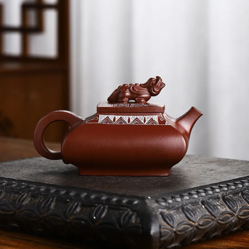 Full Handmade Yixing Zisha Teapot [Wealthy] (Lao Zi Ni - 400ml) - YIQIN TEA HOUSE | yiqinteahouse.com | >300ml, full handmade zisha teapot, new arrival, teapot, teaware