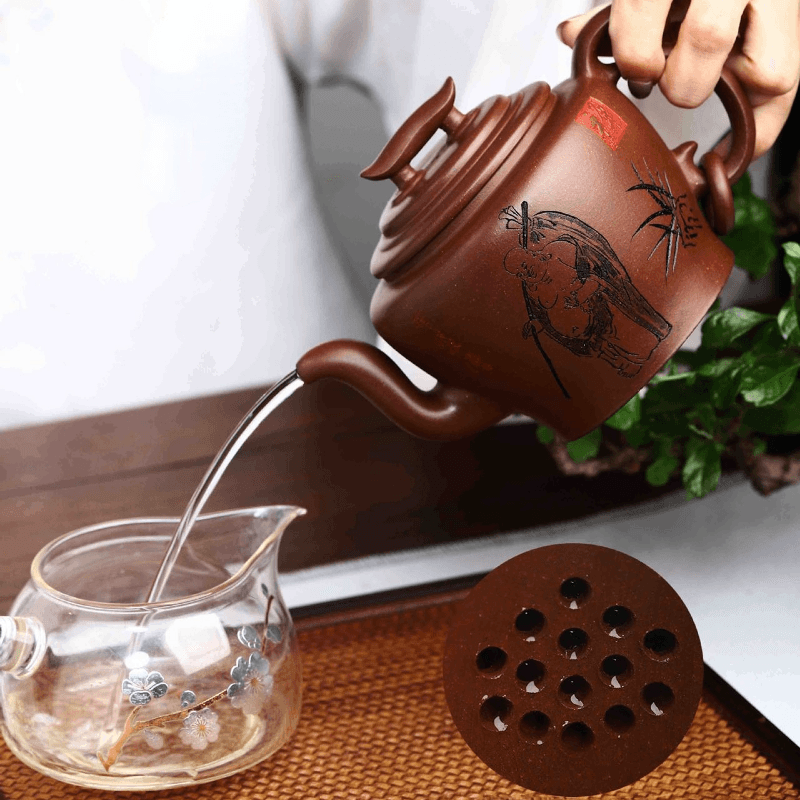 Full Handmade Yixing Zisha Teapot [Wengu Zhixin] (Di Cao Qing - 460ml) - YIQIN TEA HOUSE | yiqinteahouse.com | >300ml, full handmade zisha teapot, new arrival, teapot, teaware