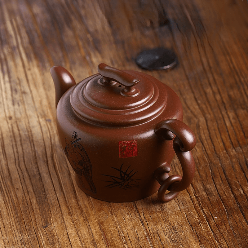 Full Handmade Yixing Zisha Teapot [Wengu Zhixin] (Di Cao Qing - 460ml) - YIQIN TEA HOUSE | yiqinteahouse.com | >300ml, full handmade zisha teapot, new arrival, teapot, teaware