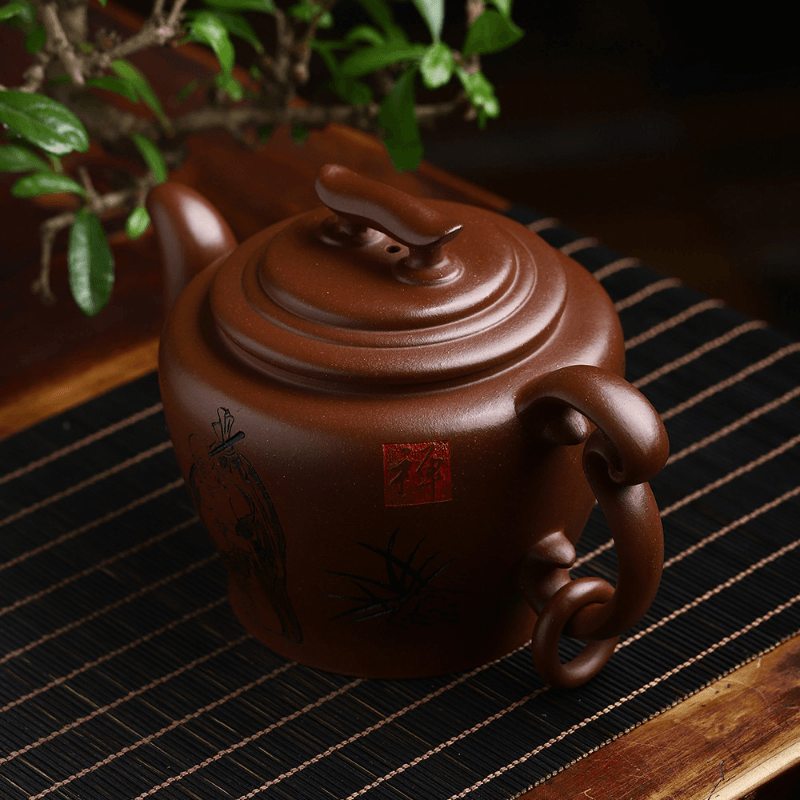 Full Handmade Yixing Zisha Teapot [Wengu Zhixin] (Di Cao Qing - 460ml) - YIQIN TEA HOUSE | yiqinteahouse.com | >300ml, full handmade zisha teapot, new arrival, teapot, teaware