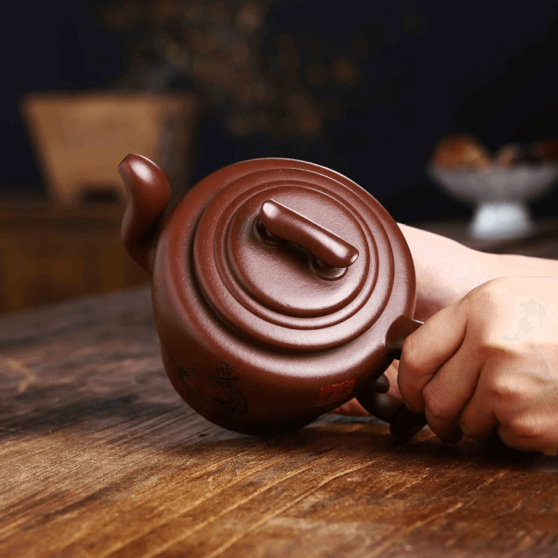 Full Handmade Yixing Zisha Teapot [Wengu Zhixin] (Di Cao Qing - 460ml) - YIQIN TEA HOUSE | yiqinteahouse.com | >300ml, full handmade zisha teapot, new arrival, teapot, teaware