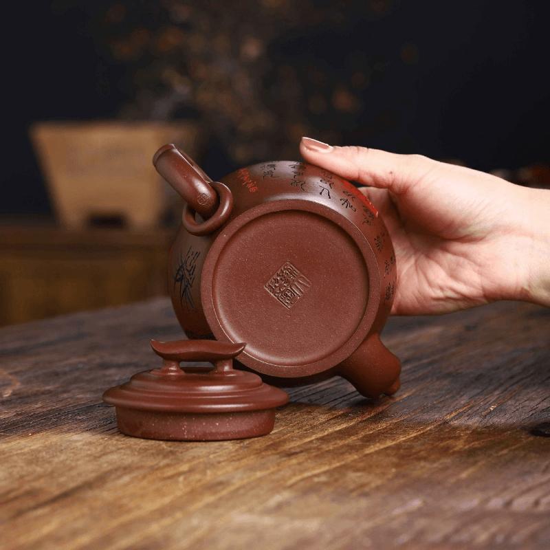 Full Handmade Yixing Zisha Teapot [Wengu Zhixin] (Di Cao Qing - 460ml) - YIQIN TEA HOUSE | yiqinteahouse.com | >300ml, full handmade zisha teapot, new arrival, teapot, teaware