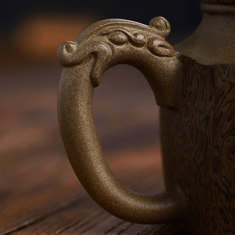 Full Handmade Yixing Zisha Teapot [Wucai Xiangyun] (Qing Duan/Jiao Ni - 330ml) - YIQIN TEA HOUSE | yiqinteahouse.com | >300ml, full handmade zisha teapot, new arrival, teapot, teaware