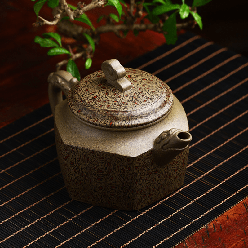 Full Handmade Yixing Zisha Teapot [Wucai Xiangyun] (Qing Duan/Jiao Ni - 330ml) - YIQIN TEA HOUSE | yiqinteahouse.com | >300ml, full handmade zisha teapot, new arrival, teapot, teaware