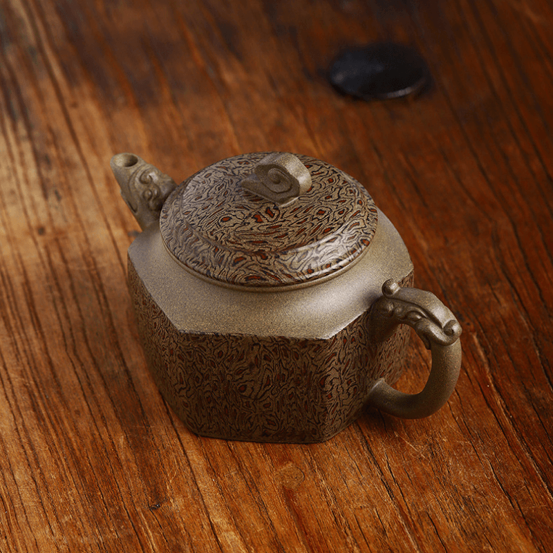 Full Handmade Yixing Zisha Teapot [Wucai Xiangyun] (Qing Duan/Jiao Ni - 330ml) - YIQIN TEA HOUSE | yiqinteahouse.com | >300ml, full handmade zisha teapot, new arrival, teapot, teaware