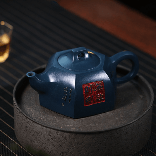 Full Handmade Yixing Purple Clay Teapot [Wuyu Zegang] | 全手工宜兴紫砂壶 珍藏天青泥 [无欲则刚] - YIQIN TEA HOUSE 一沁茶舍  |  yiqinteahouse.com