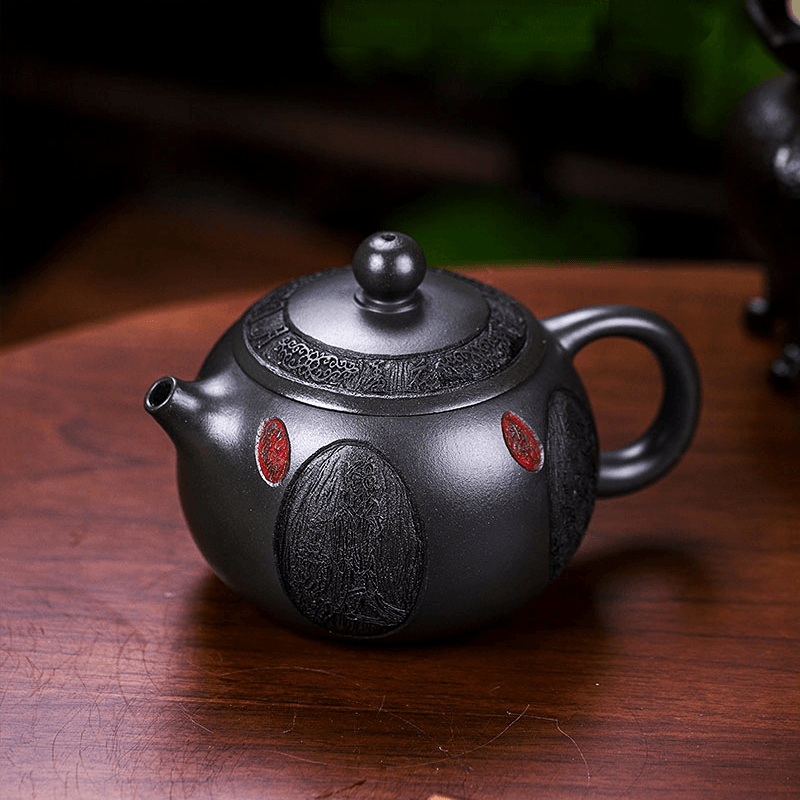 Full Handmade Yixing Zisha Teapot [Xiang Yun Xishi] (Shenjing Mo Lu Ni - 430ml) - YIQIN TEA HOUSE | yiqinteahouse.com | >300ml, full handmade zisha teapot, new arrival, teapot, teaware