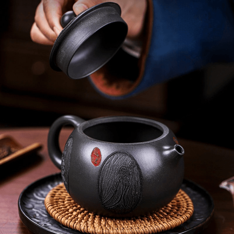 Full Handmade Yixing Zisha Teapot [Xiang Yun Xishi] (Shenjing Mo Lu Ni - 430ml) - YIQIN TEA HOUSE | yiqinteahouse.com | >300ml, full handmade zisha teapot, new arrival, teapot, teaware