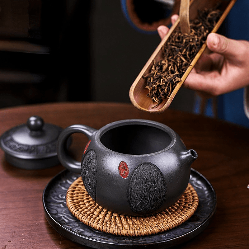 Full Handmade Yixing Zisha Teapot [Xiang Yun Xishi] (Shenjing Mo Lu Ni - 430ml) - YIQIN TEA HOUSE | yiqinteahouse.com | >300ml, full handmade zisha teapot, new arrival, teapot, teaware