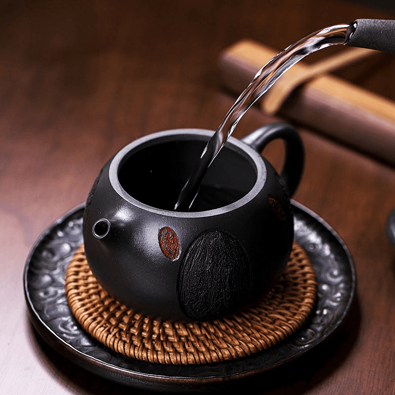 Full Handmade Yixing Zisha Teapot [Xiang Yun Xishi] (Shenjing Mo Lu Ni - 430ml) - YIQIN TEA HOUSE | yiqinteahouse.com | >300ml, full handmade zisha teapot, new arrival, teapot, teaware