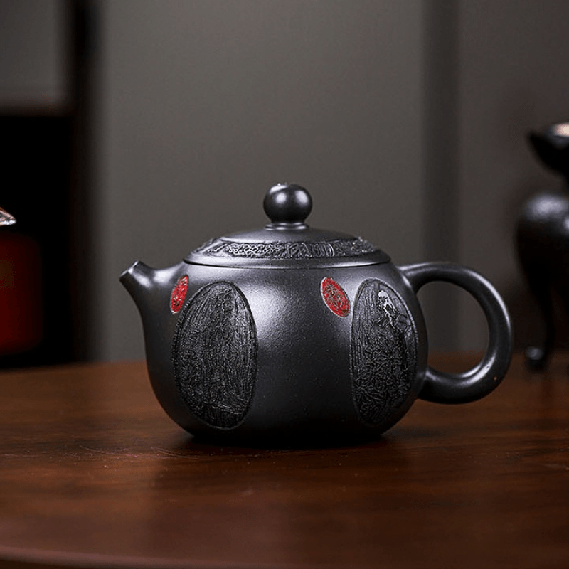 Full Handmade Yixing Zisha Teapot [Xiang Yun Xishi] (Shenjing Mo Lu Ni - 430ml) - YIQIN TEA HOUSE | yiqinteahouse.com | >300ml, full handmade zisha teapot, new arrival, teapot, teaware