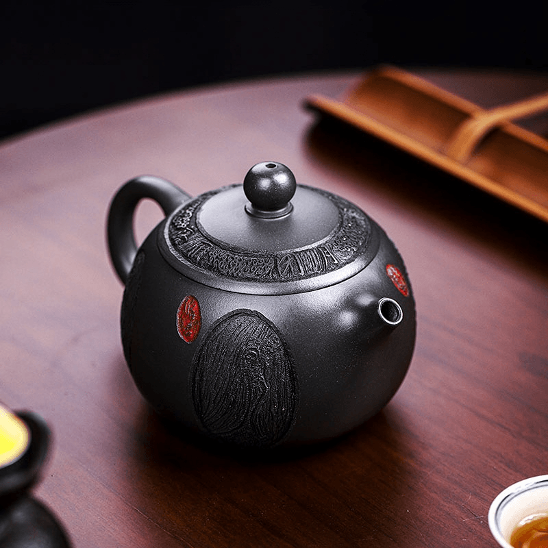 Full Handmade Yixing Zisha Teapot [Xiang Yun Xishi] (Shenjing Mo Lu Ni - 430ml) - YIQIN TEA HOUSE | yiqinteahouse.com | >300ml, full handmade zisha teapot, new arrival, teapot, teaware