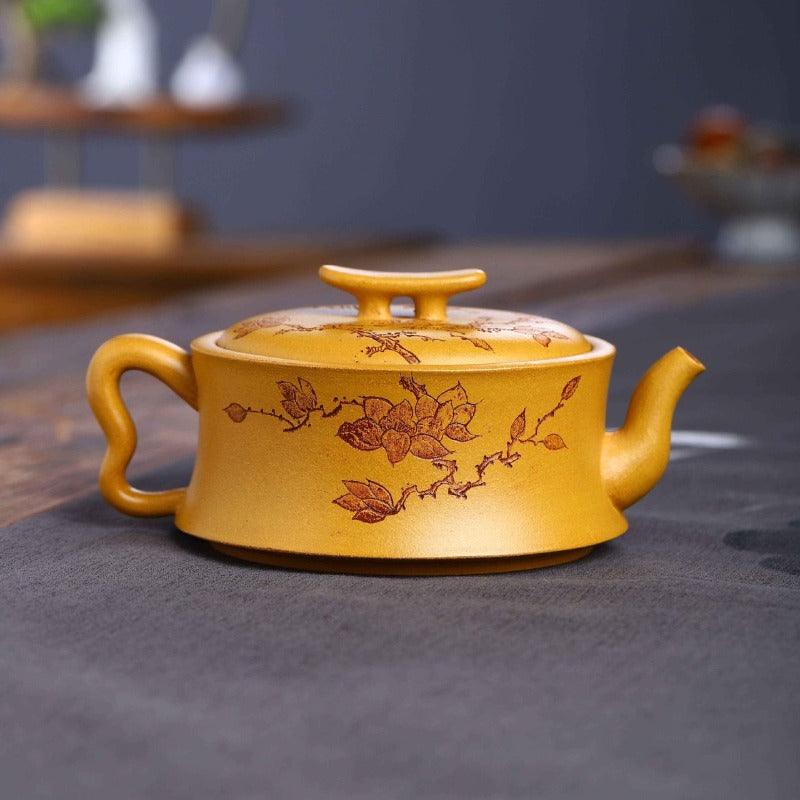 Full Handmade Yixing Zisha Teapot [Xiangyuan Yiqing] (Huangjin Duan - 300ml) - YIQIN TEA HOUSE | yiqinteahouse.com | 200-300ml, full handmade zisha teapot, new arrival, teapot, teaware