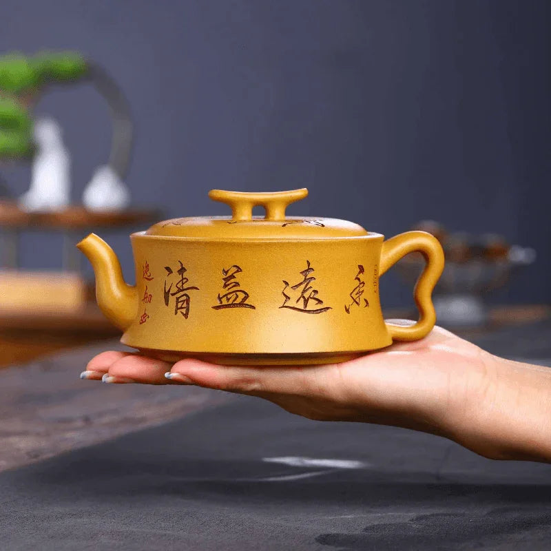 Full Handmade Yixing Zisha Teapot [Xiangyuan Yiqing] (Huangjin Duan - 300ml) - YIQIN TEA HOUSE | yiqinteahouse.com | 200-300ml, autopostr_instagram_69921, full handmade zisha teapot, new arrival, teapot, teaware