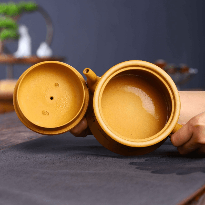 Full Handmade Yixing Zisha Teapot [Xiangyuan Yiqing] (Huangjin Duan - 300ml) - YIQIN TEA HOUSE | yiqinteahouse.com | 200-300ml, full handmade zisha teapot, new arrival, teapot, teaware