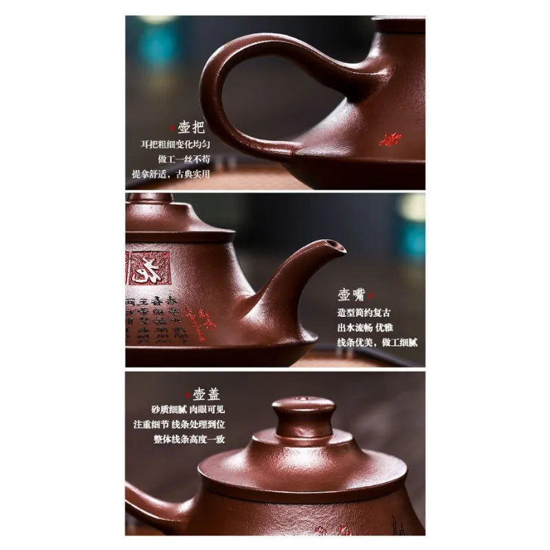 Full Handmade Yixing Zisha Teapot [Xiannu San Hua] (Shi Hong - 360ml) - YIQIN TEA HOUSE | yiqinteahouse.com | >300ml, full handmade zisha teapot, new arrival, teapot, teaware