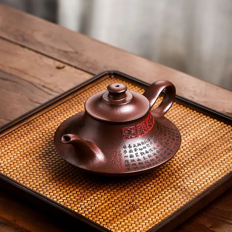 Full Handmade Yixing Zisha Teapot [Xiannu San Hua] (Shi Hong - 360ml) - YIQIN TEA HOUSE | yiqinteahouse.com | >300ml, full handmade zisha teapot, new arrival, teapot, teaware