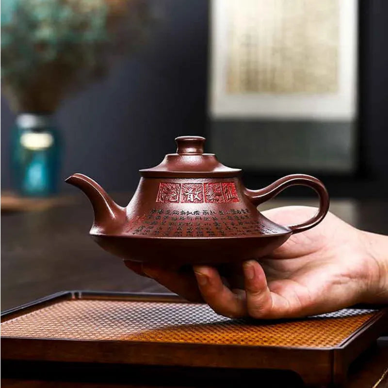 Full Handmade Yixing Zisha Teapot [Xiannu San Hua] (Shi Hong - 360ml) - YIQIN TEA HOUSE | yiqinteahouse.com | >300ml, full handmade zisha teapot, new arrival, teapot, teaware