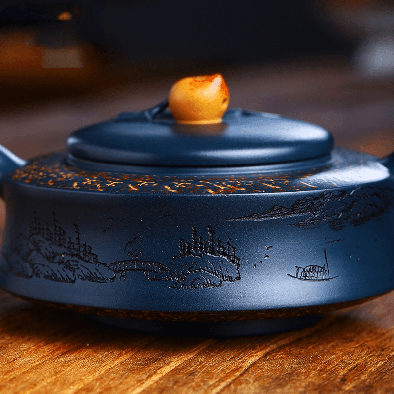 Full Handmade Yixing Zisha Teapot [Xiantao] (Tian Qing Ni - 350ml) - YIQIN TEA HOUSE | yiqinteahouse.com | >300ml, autopostr_instagram_69921, full handmade zisha teapot, new arrival, teapot, teaware