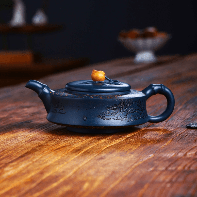 Full Handmade Yixing Purple Clay Teapot [Xiantao] | 全手工宜兴紫砂壶 珍藏天青泥 [仙桃] - YIQIN TEA HOUSE 一沁茶舍  |  yiqinteahouse.com