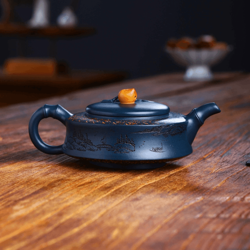 Full Handmade Yixing Purple Clay Teapot [Xiantao] | 全手工宜兴紫砂壶 珍藏天青泥 [仙桃] - YIQIN TEA HOUSE 一沁茶舍  |  yiqinteahouse.com