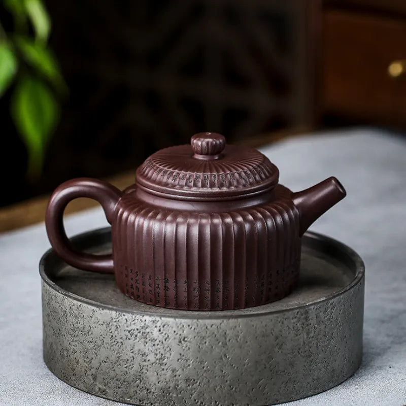 Full Handmade Yixing Zisha Teapot [Xin Jing De Zhong] (Zi Jia Ni - 350ml) - YIQIN TEA HOUSE | yiqinteahouse.com | >300ml, full handmade zisha teapot, new arrival, teapot, teaware