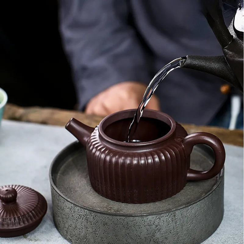 Full Handmade Yixing Zisha Teapot [Xin Jing De Zhong] (Zi Jia Ni - 350ml) - YIQIN TEA HOUSE | yiqinteahouse.com | >300ml, full handmade zisha teapot, new arrival, teapot, teaware